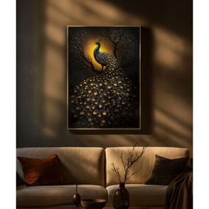 STAMPA DECORATA SU TELA LACCATA C/CORNICE 
PEACOCK CM 70X4
X100
