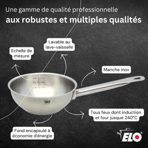 Sauteuse 20 cm en acier inoxydable 18/8 Elo Profi Cuisine
