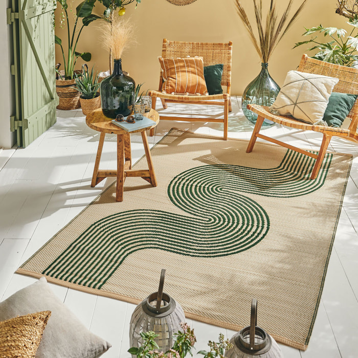 CAPRI - Tapis d'extérieur à motif vague - Vert