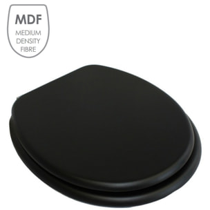 Abattant wc MDF CLEO Noir mat - Charnières Inox MSV