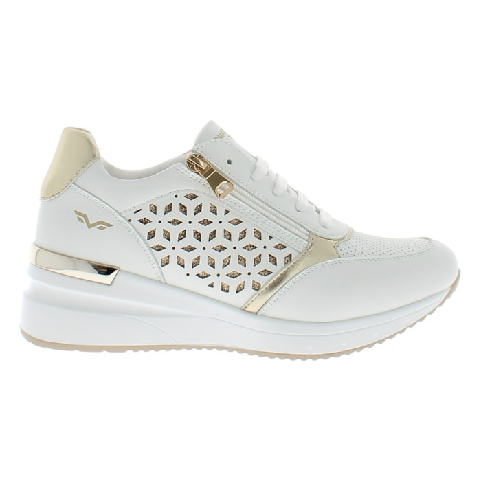 Armata di Mare Scarpe Donna Sneakers Casual Zip Laterale con Soletta in Memory Foam AMD S51H40 White Gold