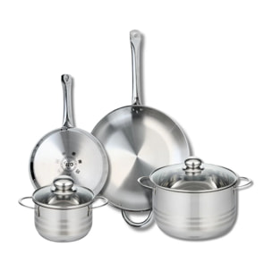 Ensemble de 2 Poêles de cuisson 24 et 32 cm et 2 faitouts 16 et 24 cm Elo Profi Brillant