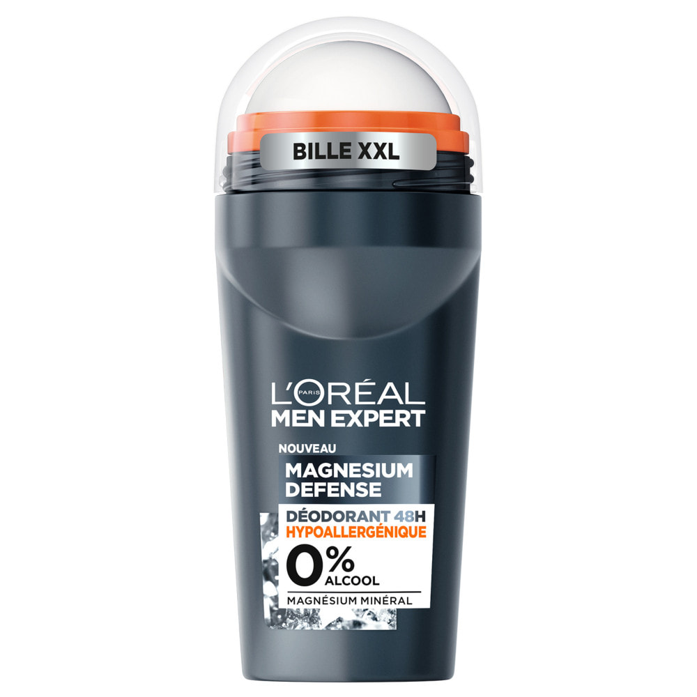 Lot de 6 - L'Oréal Paris Men Expert Magnesium Defense Déodorant Bille 48h Hypoallergénique 0% Alcool 50ml