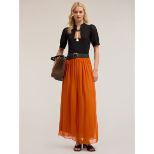 Motivi - Henley-Shirt mit Lochstickerei-Ärmeln - Negro