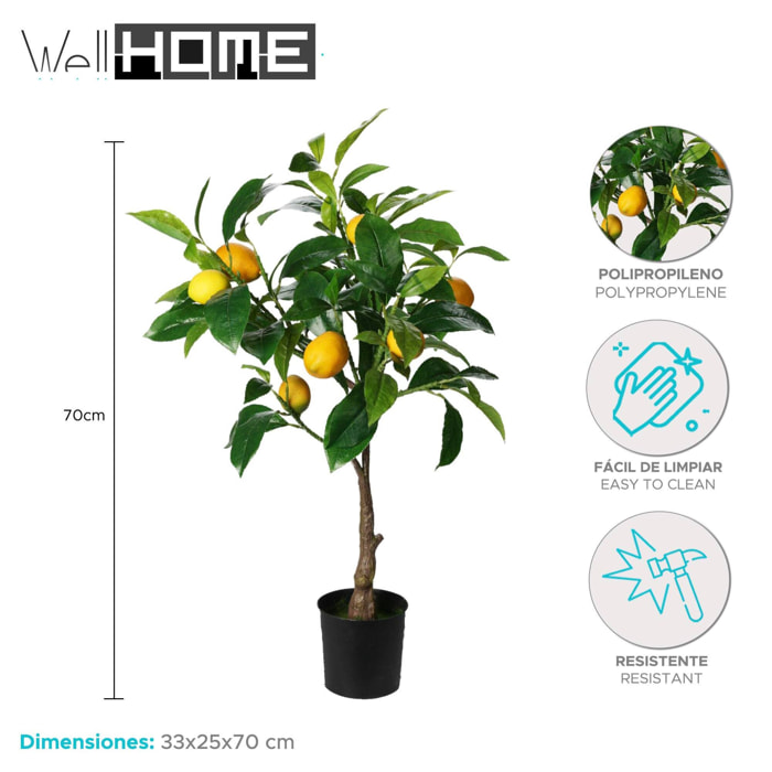 Well home - limonero artificial en maceta h.70cm