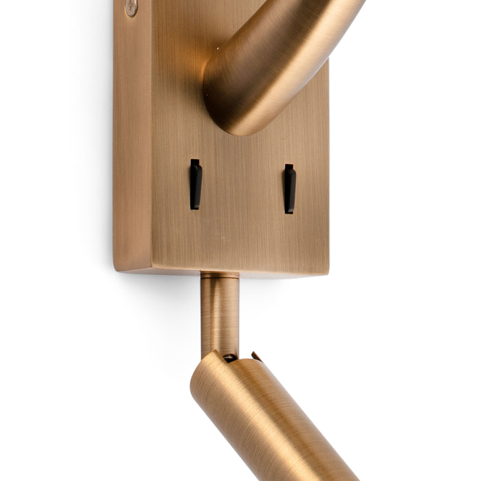 REM Lampe applique vieil or/beige avec lecteur LED