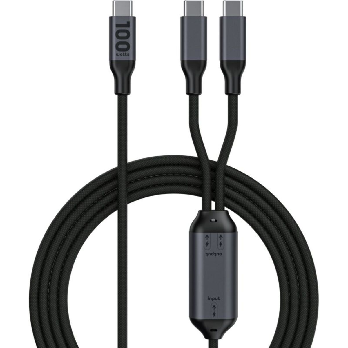 CABLE ESSENTIELB 1.5M 100W 2 en 1 USB-C vers x2 USB-C
