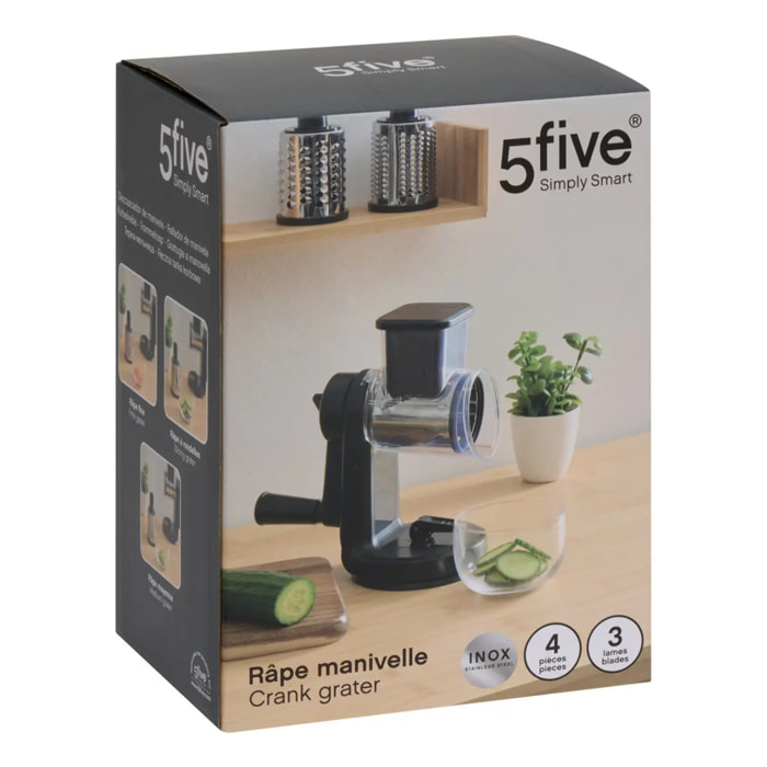Râpe manivelle 3 lames Silver Pro noire