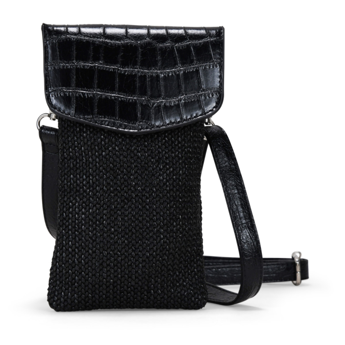 Bolso para móvil dorado con solapa