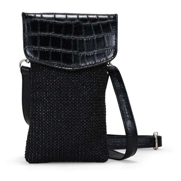 Bolso para móvil dorado con solapa