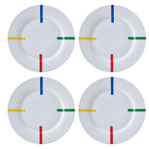 Set 4pc plato llano porcelana, benetton