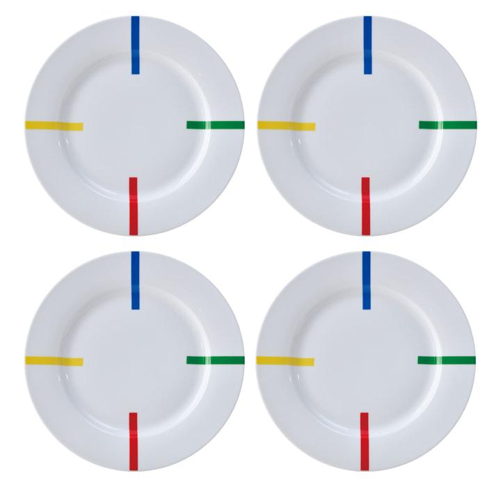 Set 4pc plato llano porcelana, benetton