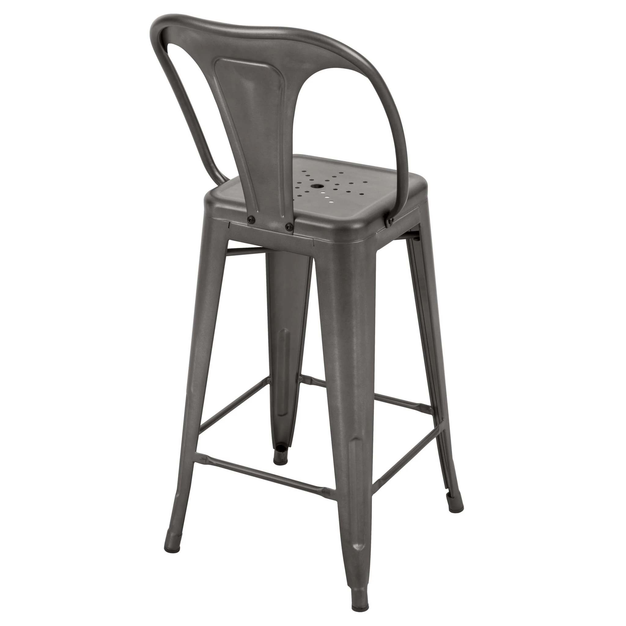 Lot de 2 chaises pour îlot central 67 cm en métal gris acier - Indus