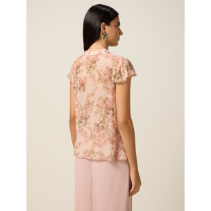 Oltre - Blusa de viscosa estampada - Rosa