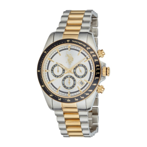Cronografo U.S. Polo Assn. in acciaio inossidabile placcato oro giallo
