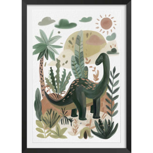 Affiche enfant le monde de coco dino  Affiche + cadre en bois - Noir