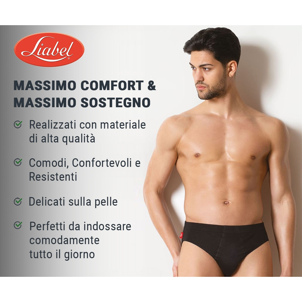 12 Slip Uomo Liabel 100% Cotone Mercerizzato Art. 940 Bianco