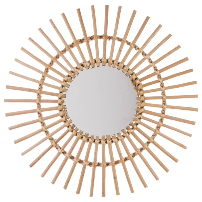 Miroir "Soleil" rotin D58cm