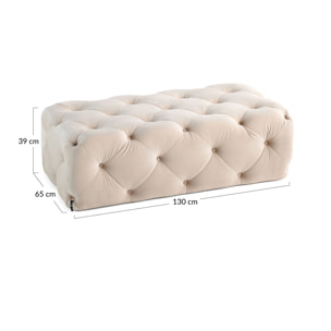 Gallata - pouf Chesterfield - en velours - Bleu