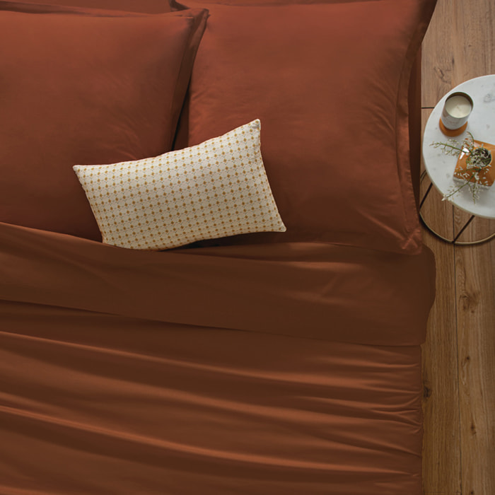 Housse de couette "Carina" coton 240x220cm rose terracotta