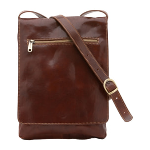 Borsa a tracolla uomo Made in Italy - Modello Aether Prime - Vera pelle - 24.0 x 30.0 x 4.0 cm