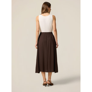 Oltre - Falda línea A de viscosa - Marrón
