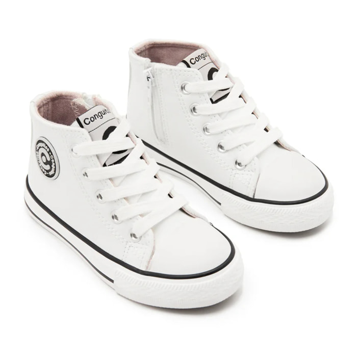 Zapatillas Altas Unisex Logo Napa Blanco