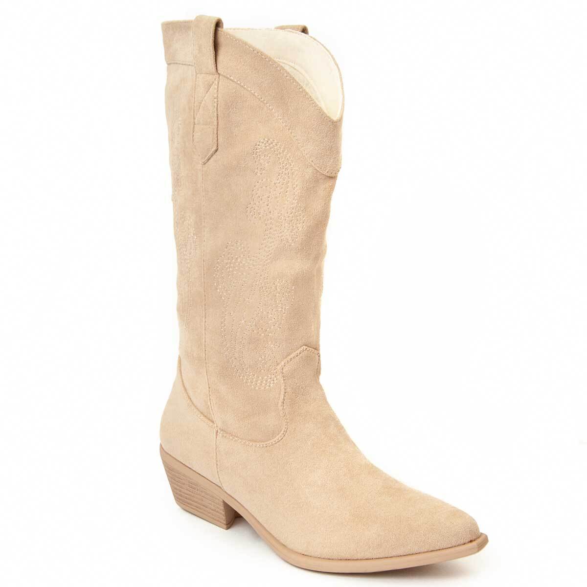 Bota de tacón - Beige - Altura: 6 cm