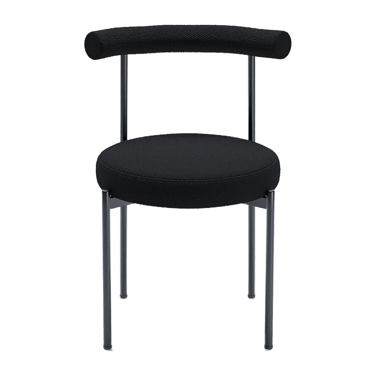 Lot de 2 chaises de salle à manger design moderne, bouclette grise anthracite