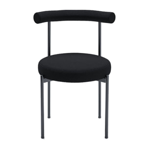 Lot de 2 chaises de salle à manger design moderne, bouclette grise anthracite