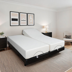 Ensemble Matelas Absolu & Sommier Électrique Superflex, 21 cm, Technologie à Plots, Confort Sur-Mesure, Soutien Équilibré, Télécommande