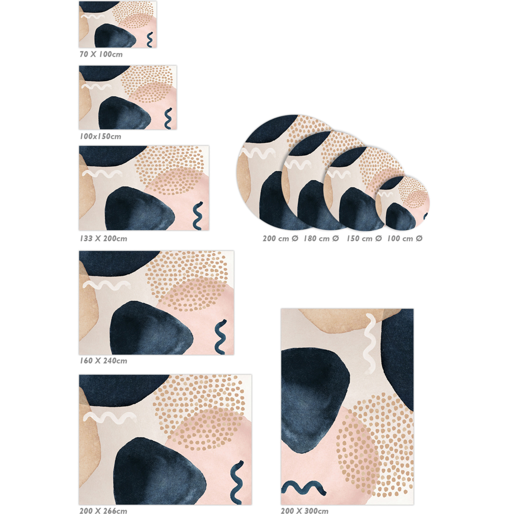 Alfombra de vinilo CERAMIKO, Katerina, diseño moderno 70x100 cm