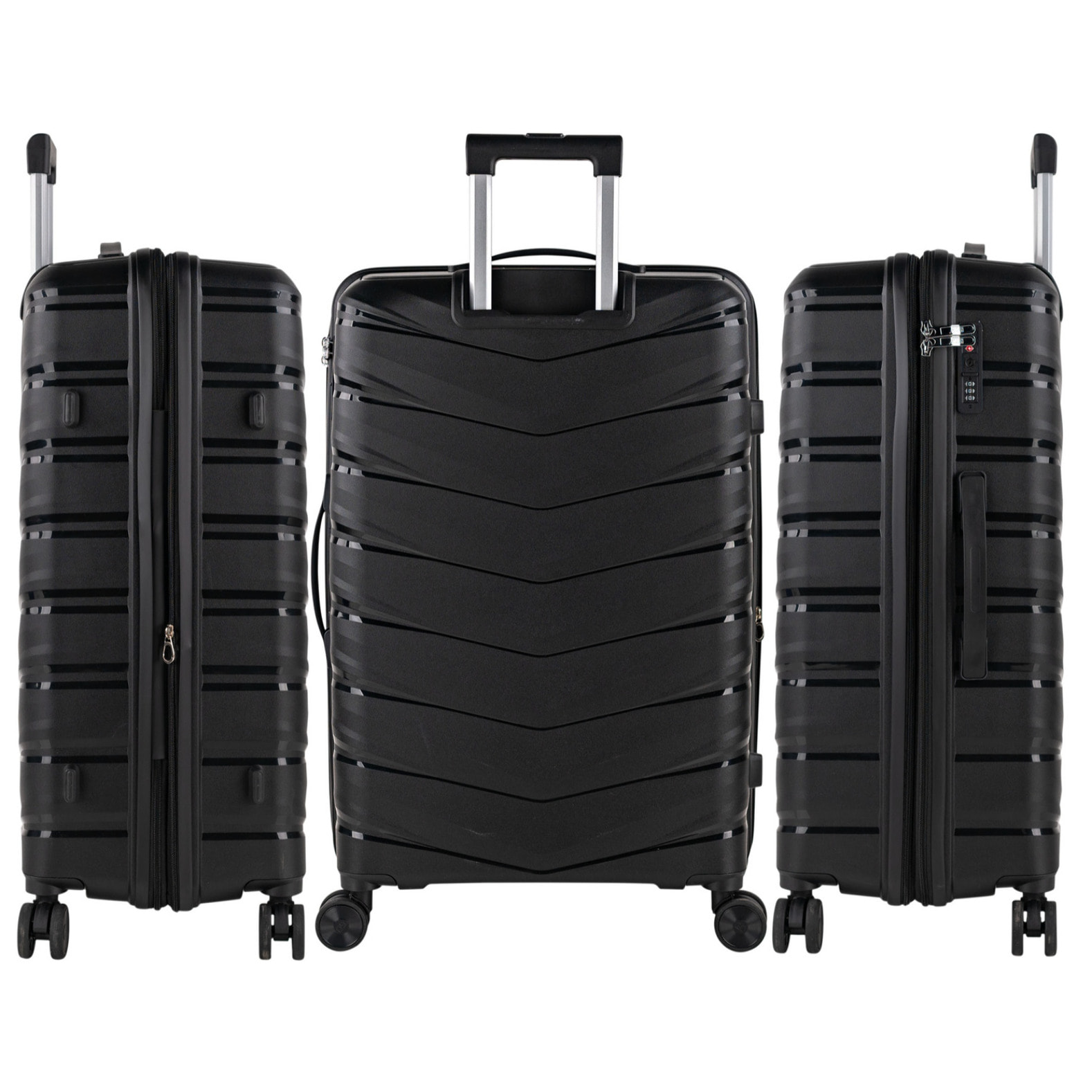 Juego De Maletas Rígidas Pp Jaslen Varese Negro