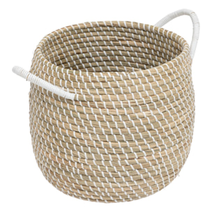 Juego de 2 cestas 'Soleya' fabricado en paja Ø30cm y Ø39cm