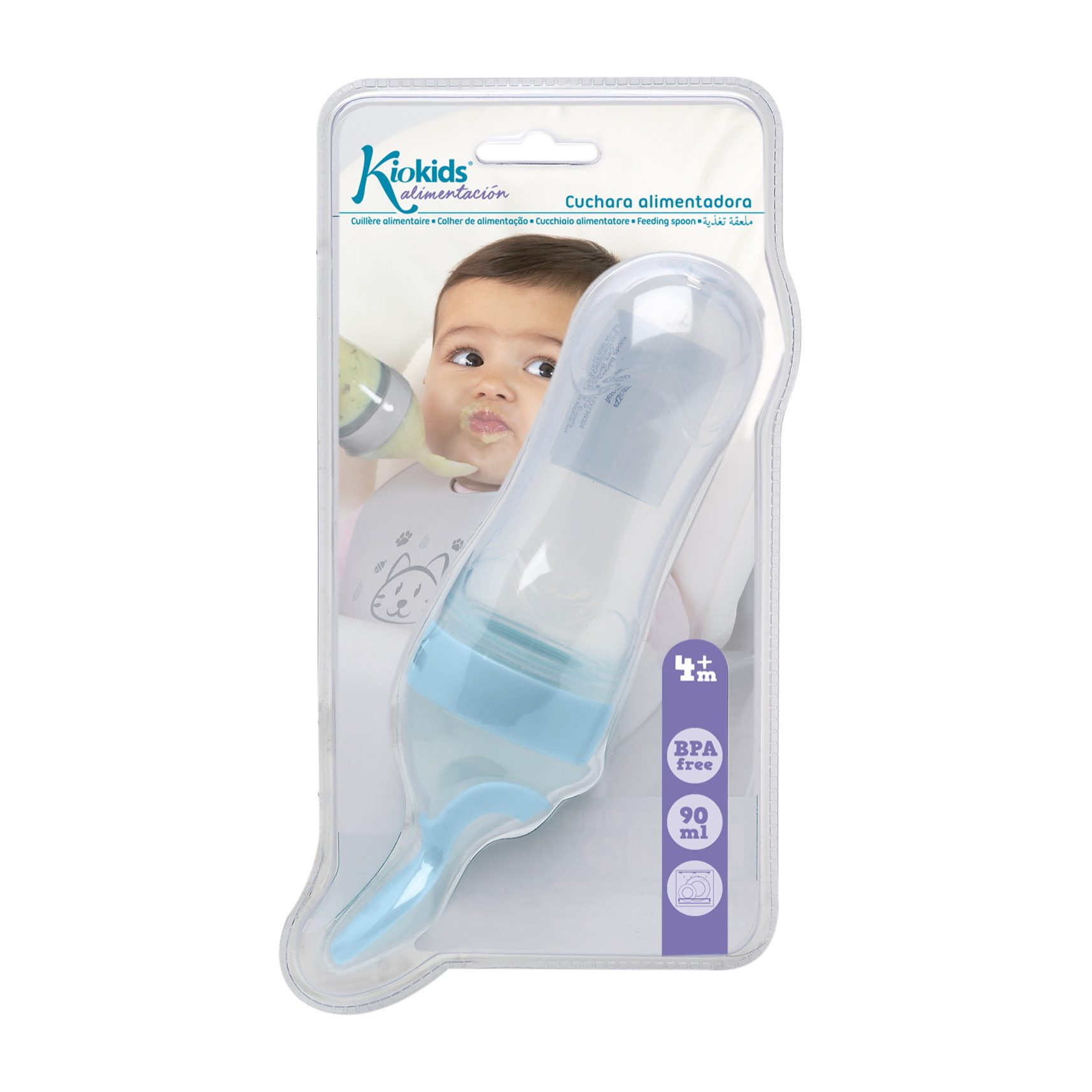 CUCHARA ALIMENTADORA PARA BEBÉS AZUL CLARO