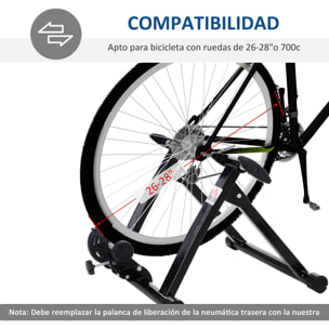 Rodillo Entrenamiento Bicicleta Acero 54,5x47,2x39,1cm Negro