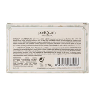 Shampooing solide argile jaune 70gr. (92,4% d'origine naturelle)