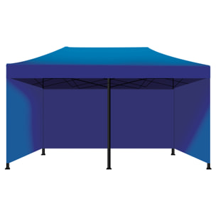 Taman Tenda / Gazebo Giardino 3X6 Impermeabile Pieghevole Per Fiere E Mercati Con Teli Laterali Colore Blu