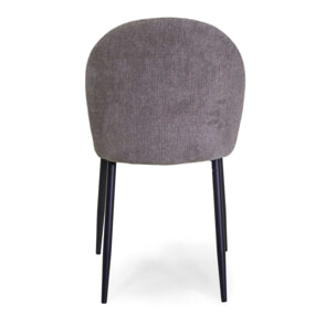 Sedia Mary Vacchetti in tessuto grigio con struttura nera cm44,5x57,5h82,5