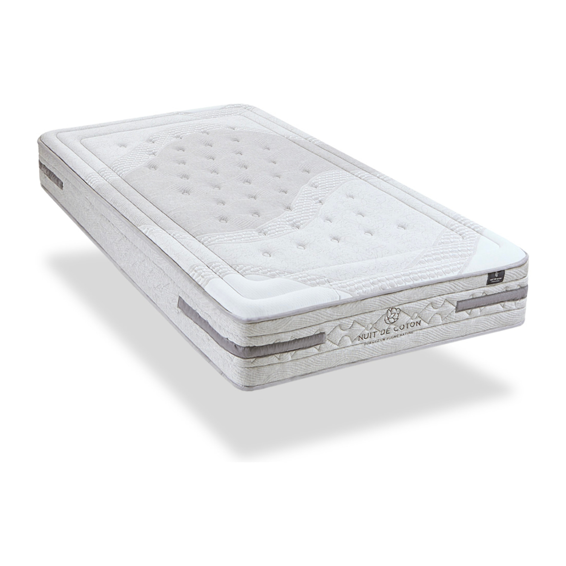 Ensemble Matelas Sérénade & Sommier Lino, 26 cm, Ressorts Ensachés Latex, Technologie Tri-Lattes, Soutien Ferme