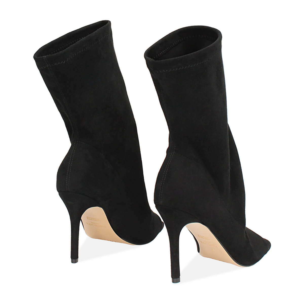 Tronchetti donna neri in microfibra, tacco 9,5 cm