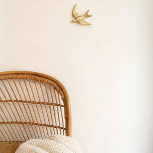 Déco murale hirondelle en Résine - Doré