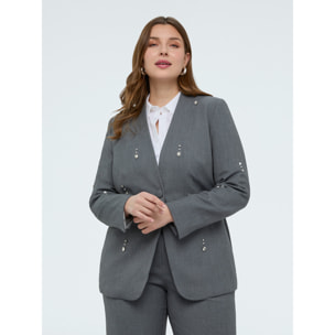 Fiorella Rubino - Blazer con dettagli brillanti - Grigio