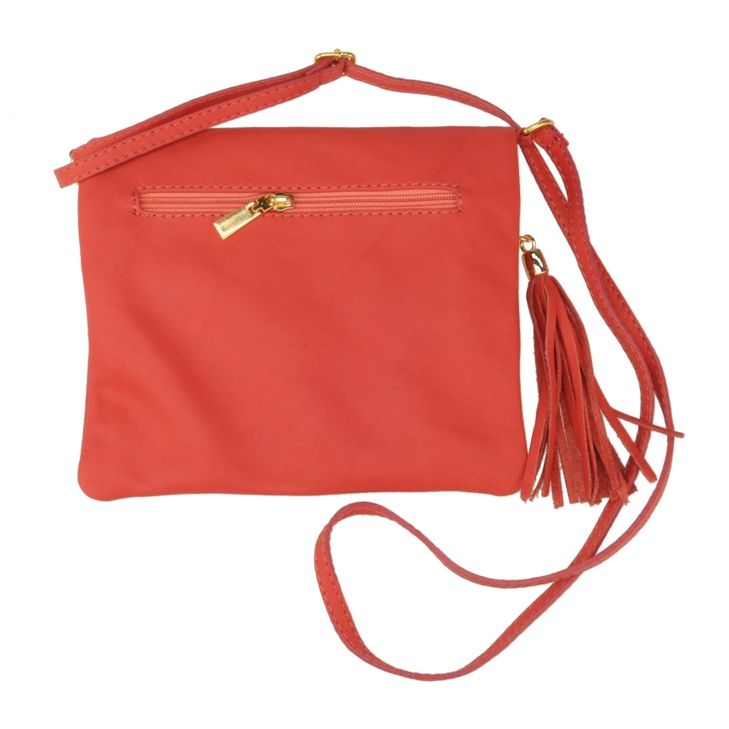 Borse Donna colore Rosso-in pelle Made in Italy 18x20x2cm