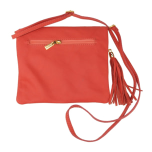 Borse Donna colore Rosso-in pelle Made in Italy 18x20x2cm