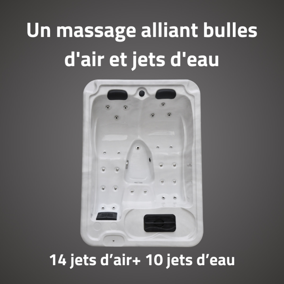 Bestway Spa acrylique rectangulaire 3 personnes 10 jets eau 14 jets air