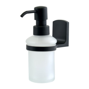 Distributeur de savon à fixer Verre & Chromé TAKU Transparent & Noir Spirella