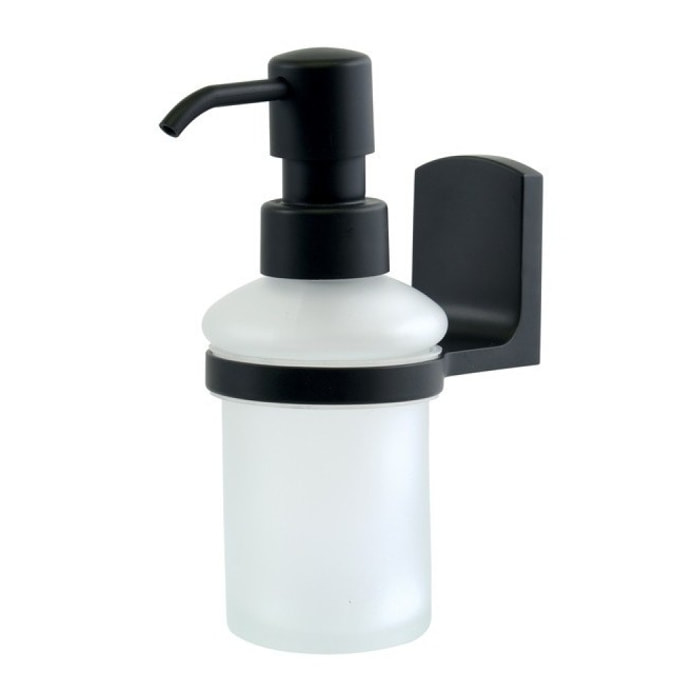 Distributeur de savon à fixer Verre & Chromé TAKU Transparent & Noir Spirella