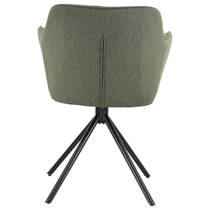 Lot de 2 chaises en tissu vert DANNA