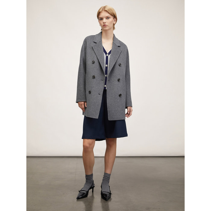 Motivi - Cappotto doppiopetto in panno double - Grigio